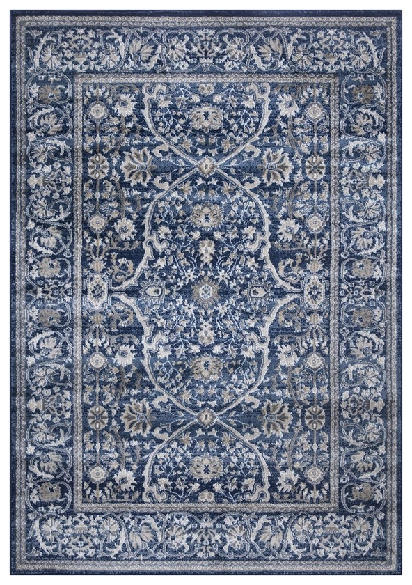 Monaco Floral Rug - NavyRectangular 160 x 230cm