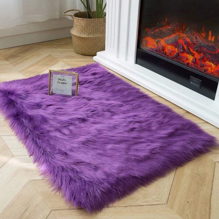 Pie De Cama Alfombra peluda , ultra suave, alfombra de felpa mullida para decoración del hogar, diversos colores | Moda de Mujer | SHEIN México