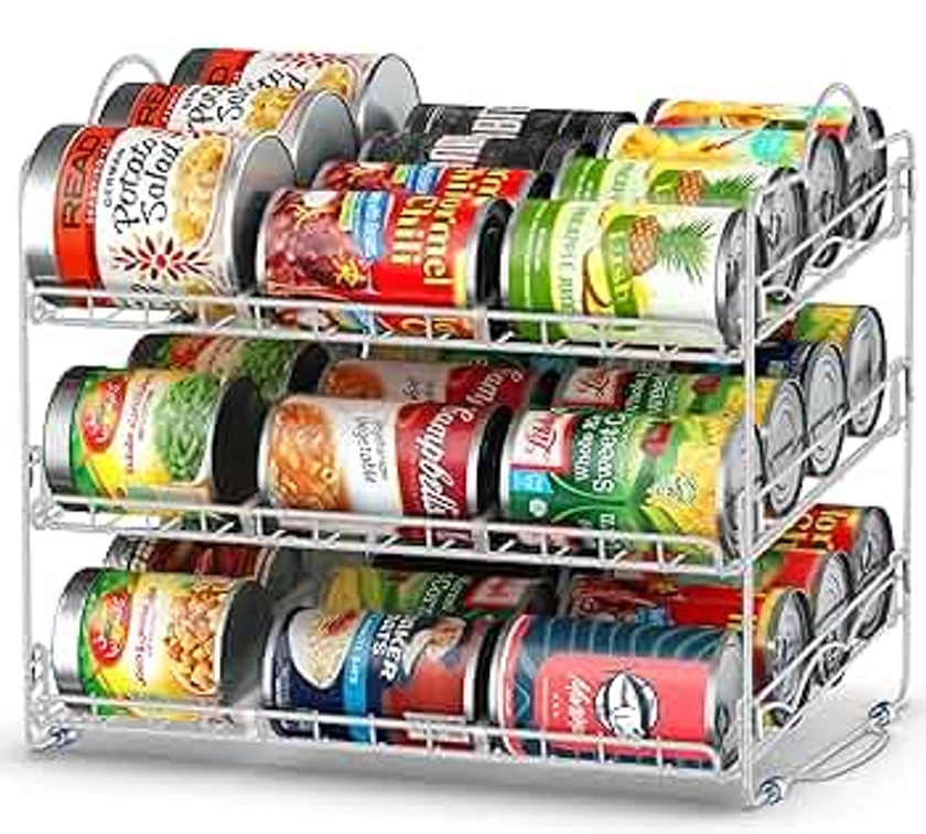Utopia Kitchen Storage Can Rack Organizer, Stackable Can Organizer Holds Upto 36 Cans for Kitchen Cabinet or Pantry (White)