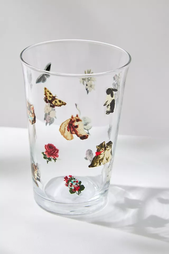 Vintage Sticker Glass Tumbler