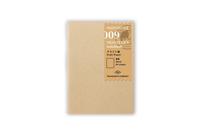 Midori Traveler's Notebook Passport size - 009. Kraft Paper Refill