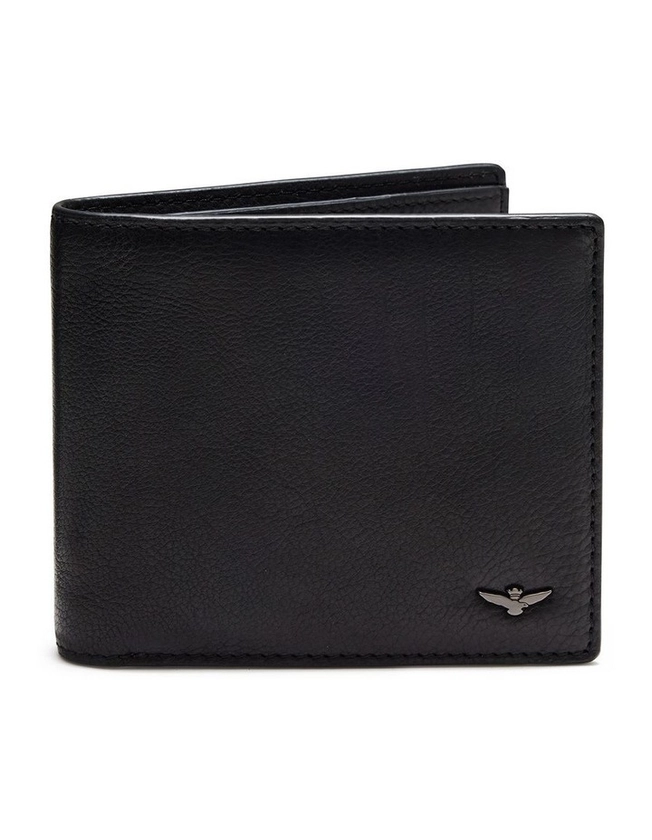 Aquila Montoro Leather Bi-fold Wallet in Black | MYER