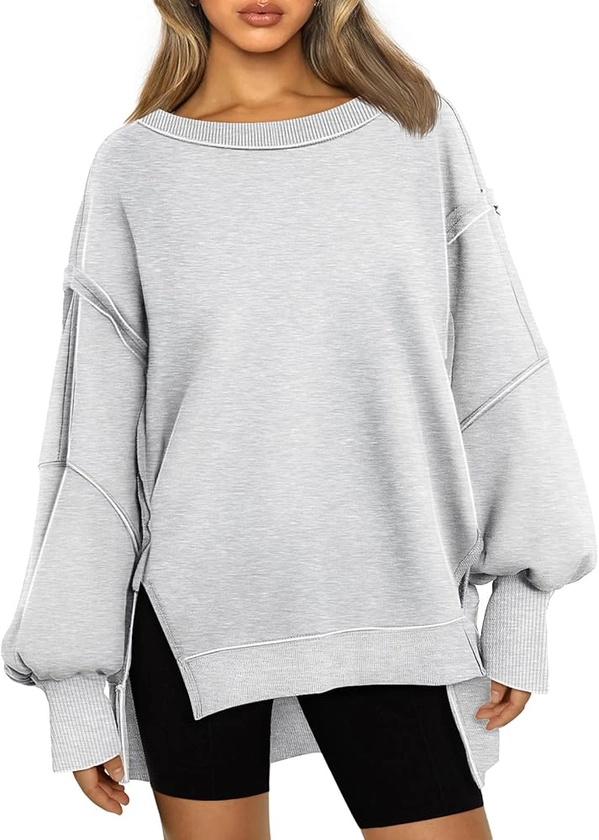 Trendy Queen Womens Oversized Crewneck Sweatshirts Hoodies Fall Outfits Fashion Teen Girls Y2k Winter Clothes