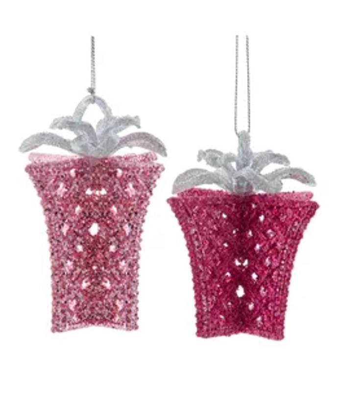 Acrylic Gift Box Ornaments, 2 Assorted