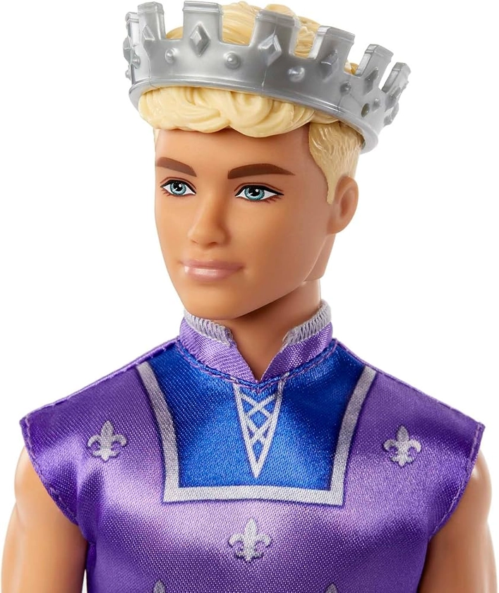 Barbie Fantasy Ken Royal Fashion Doll, Blonde, Wearing Removable Tunic, Tall Boots & Golden Crown, HLC23 : Amazon.co.uk: Toys & Games
