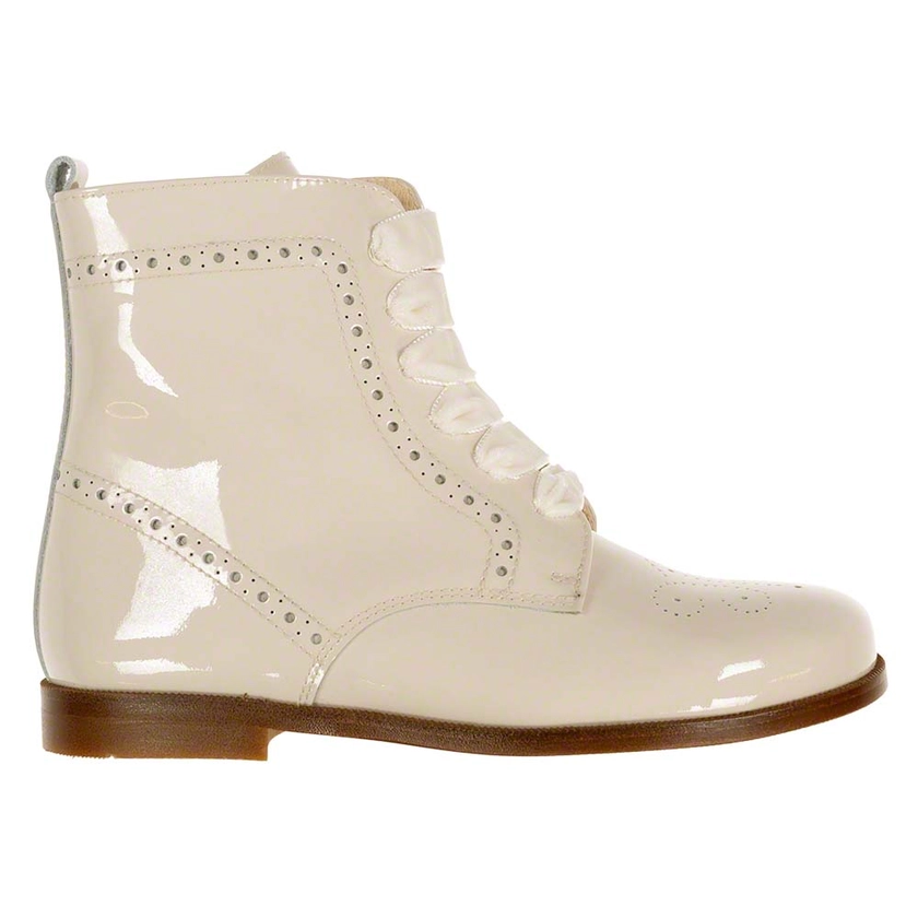 Panache Bonnie Lace Up Ankle Boot With Inside Zip - Beach Cream