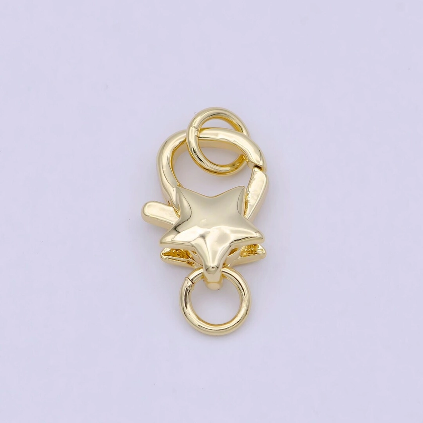 Dainty 14K Gold Filled Star Lobster Clasp Celestial Claw With Jump Ring DIY Minimalist Jewelry Supplies L-637 - Etsy