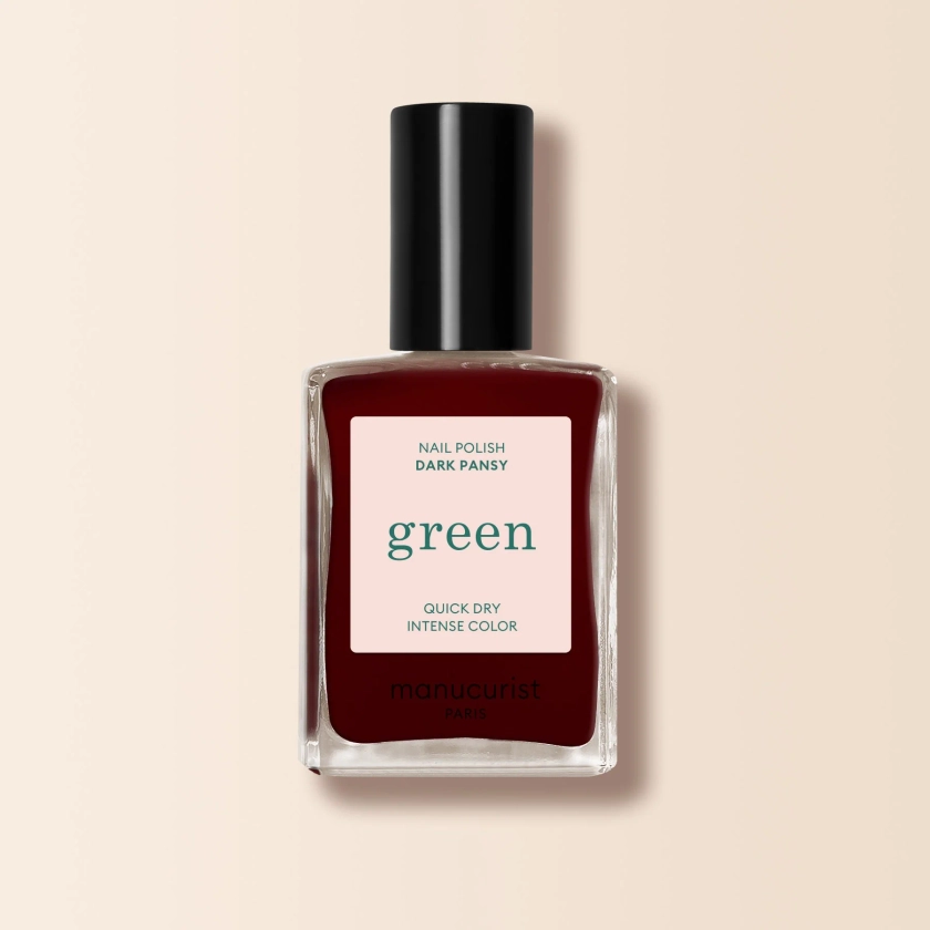 Burgundy red nail polish Dark Pansy - Green Range | Manucurist