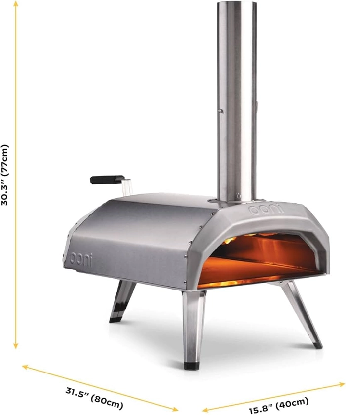 Ooni Karu 12 Multi-Fuel Outdoor Pizza Oven – Portable Wood and Gas Fired Pizza Oven with Pizza Stone, Outdoor Ooni Pizza Oven - Woodfired & Stonebaked Pizza Maker, Countertop Dual Fuel Pizza Oven