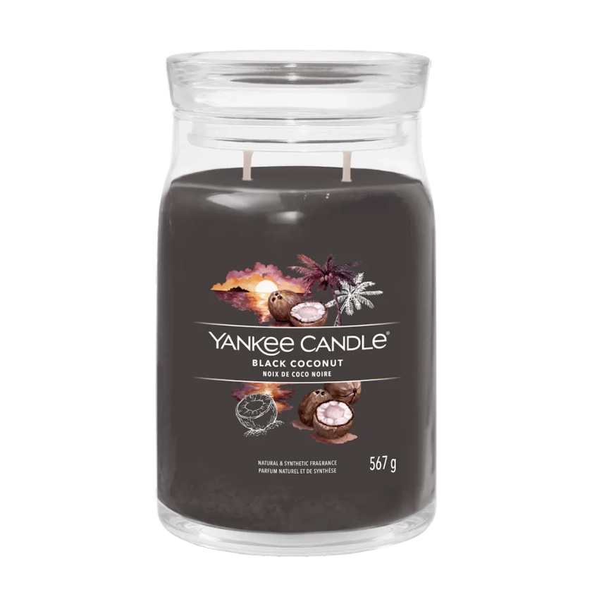 Noix de coco noire Grande bougie jarre Signature - Grandes bougies Signature | Yankee Candle