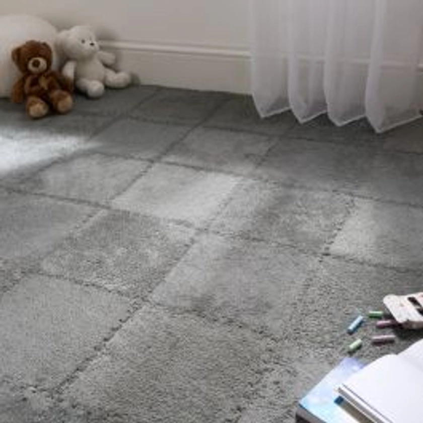 OHS 9 Piece Interlocking Teddy Tiles - Grey