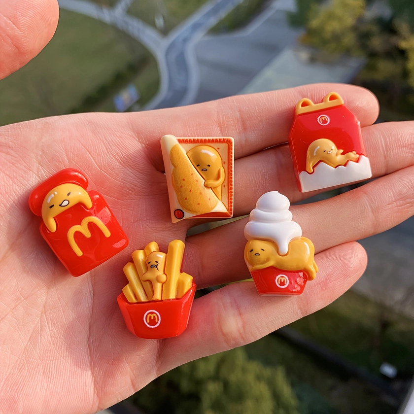 5/10pcs Cute Simulation Food Glossy Resin Charms For Crafting, Jewelry Making Supplies