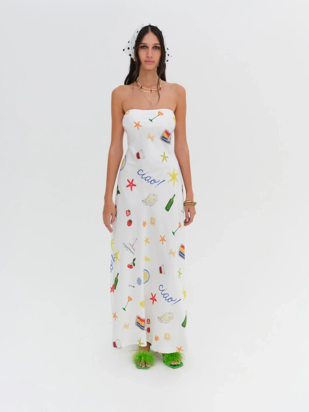 Carla Strapless Maxi Dress — Multi
