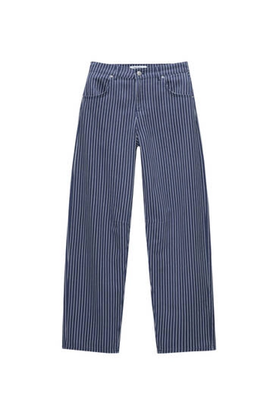 Pantalon straight à rayures - pull&bear