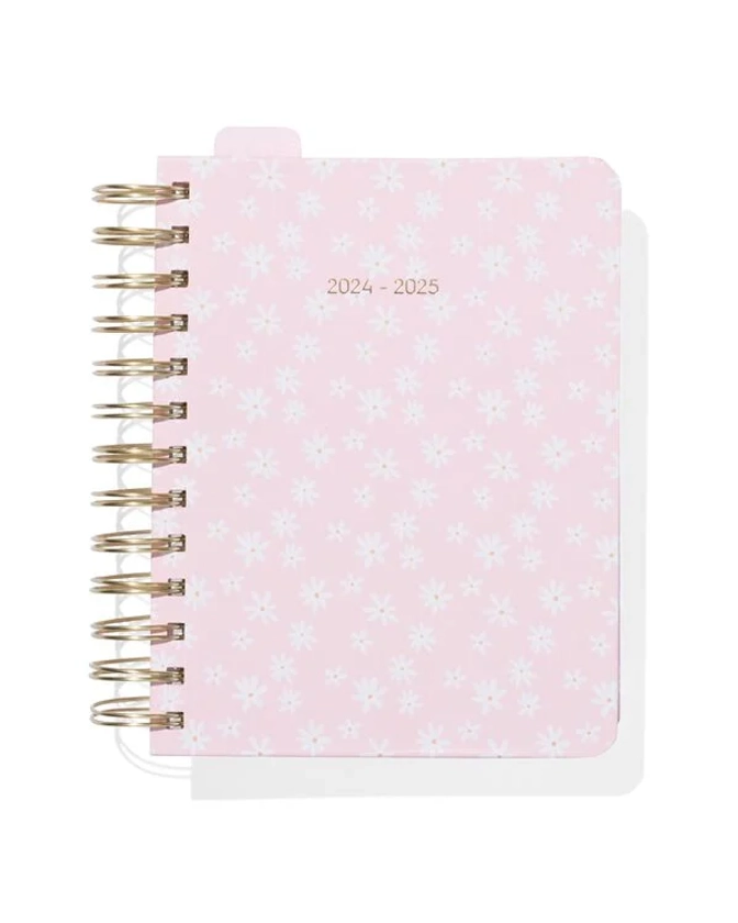 agenda scolaire 24/25 avec spirale 17x13.5 fleurs - HEMA