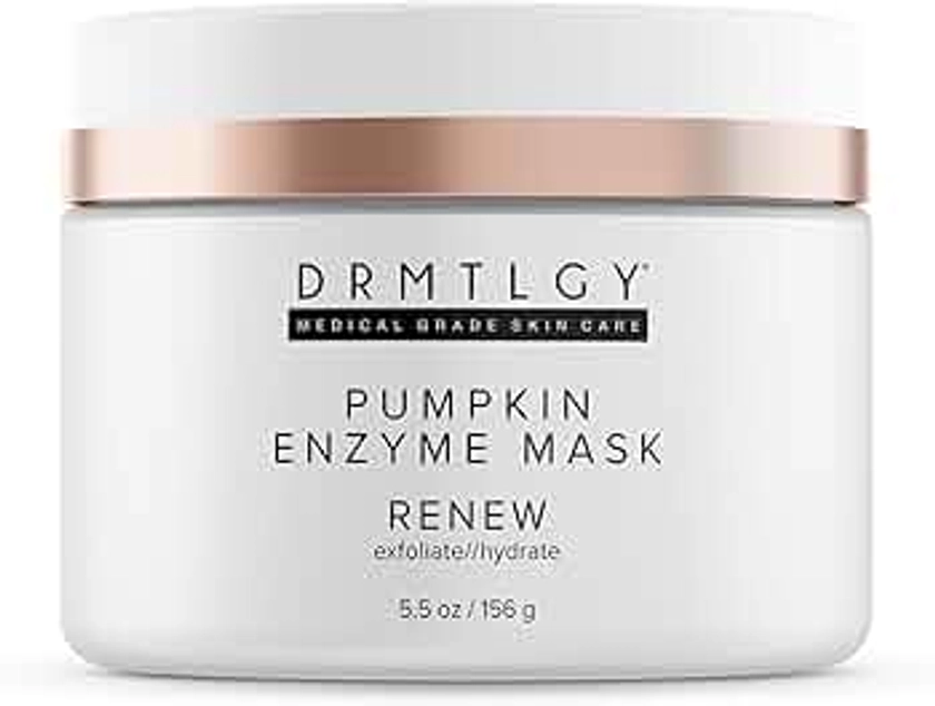 DRMTLGY Pumpkin Enzyme Face Mask with Jojoba Beads. Gentle Exfoliating Pumpkin Facial Mask for Dullness, Uneven Skin Tone, Fine Lines and Wrinkles. 5.5 oz