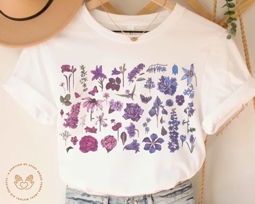 Subtle bi pride, bi pride, bisexual pride, bi flag, wildflower shirt, butterfly