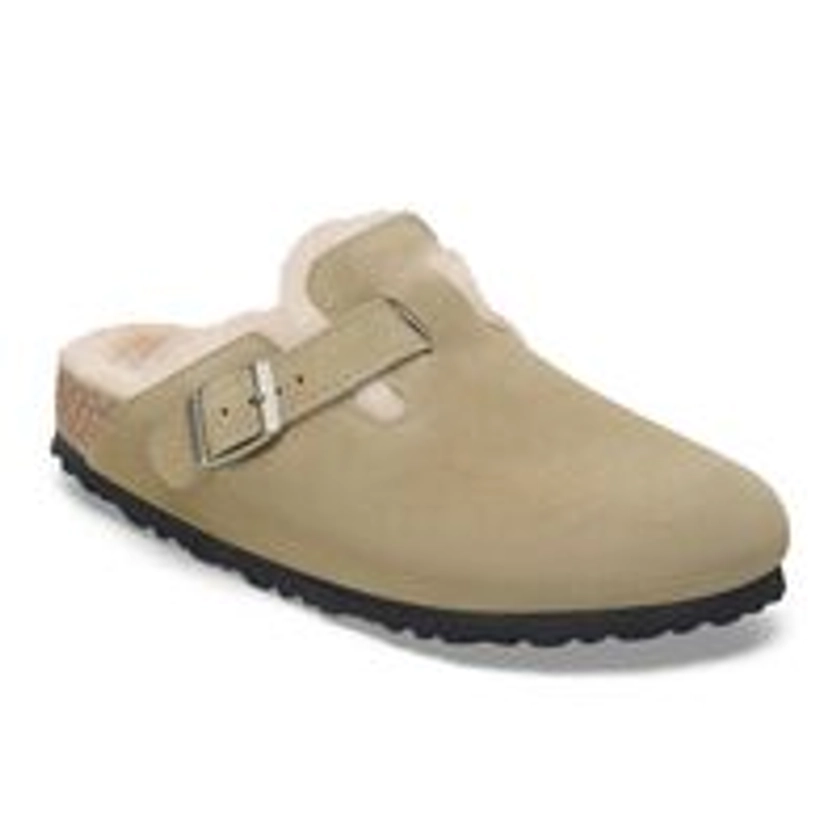 Boston Shearling Suede Leather Taupe | BIRKENSTOCK