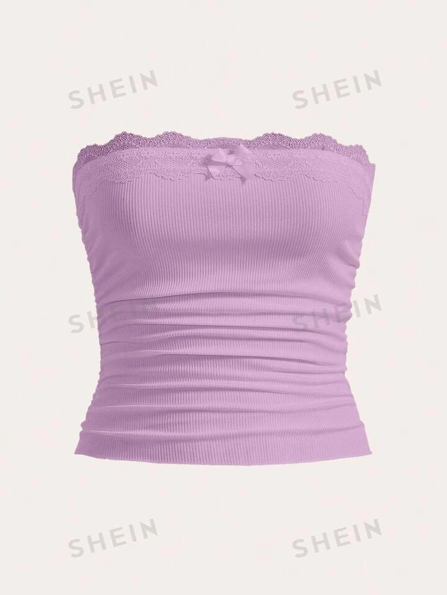 SHEIN Essnce Solid Color Asymmetric Hem One Shoulder Long Sleeve T-Shirt