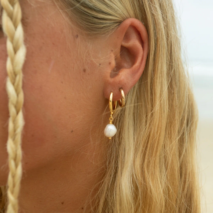 Shoreline Pearl Hoop Earrings