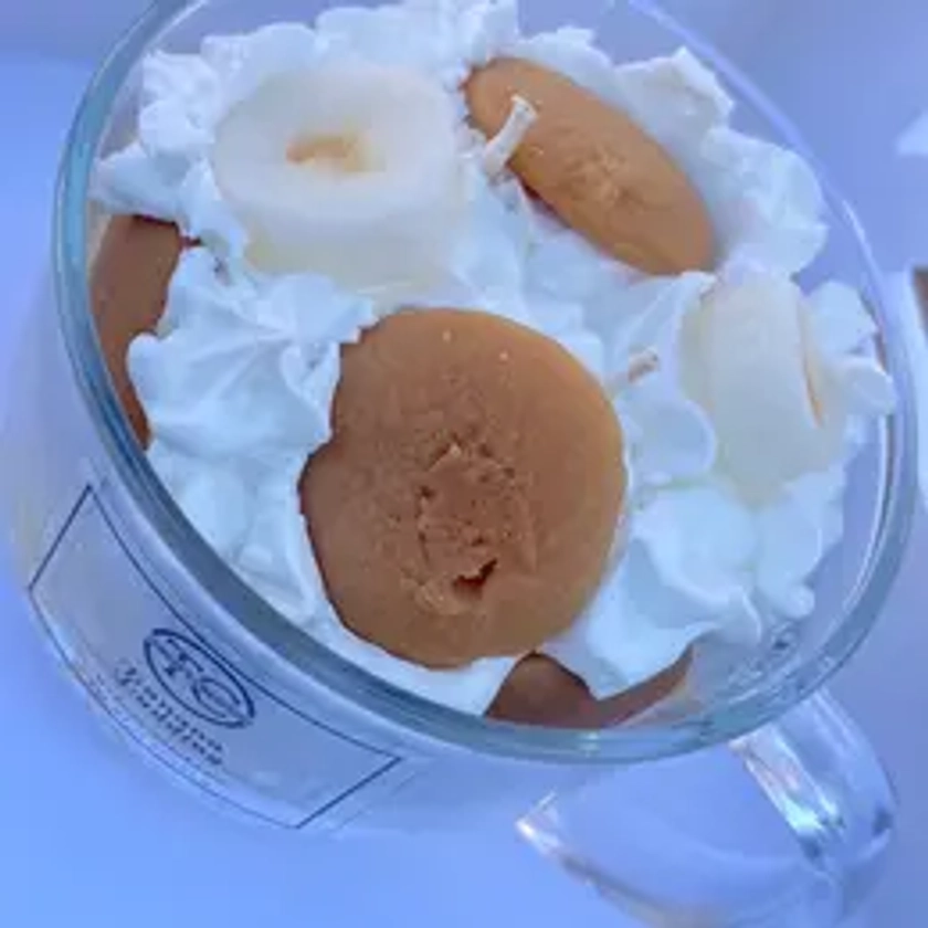 Banana Pudding Dessert Candle 13 oz Aroma Decor Hand Scented Freshener Creamy Vanilla