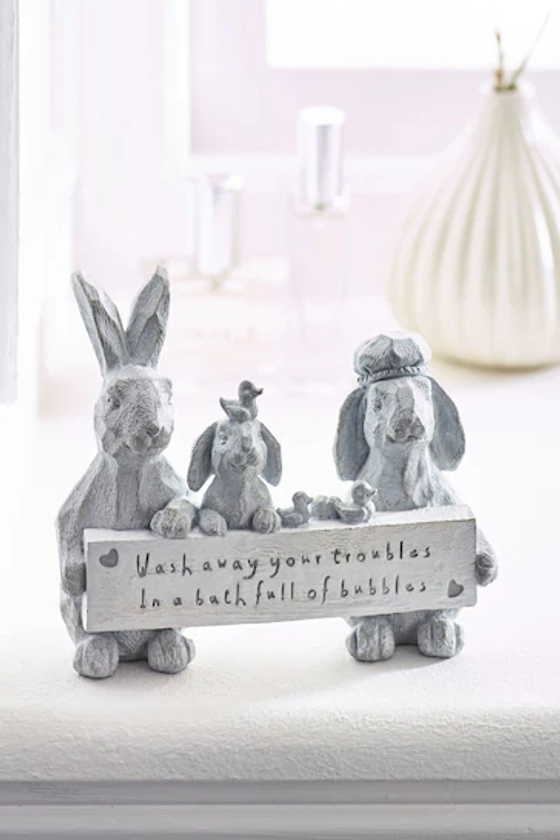 Buy Grey Bathroom Bunnies Ornament from the Next UK online shop