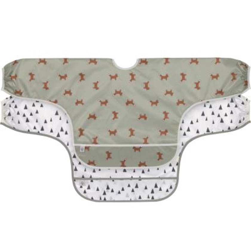 Lot de 2 bavoirs manches longues avec poche Little Forest Renard