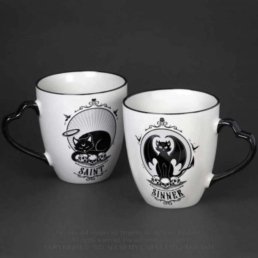 12 oz Ceramic Mug Set - Saint & Sinner