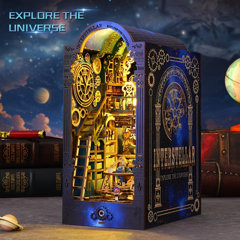 Diy Exploration Book Stand Kit 3d Wooden Model Creative Handcrafted Gift For Teens Adults - Arts, Crafts & Sewing - Temu