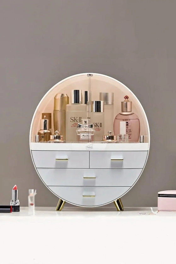 Beauty Tools | 3 Drawer Round Desktop Cosmetic Makeup Display Storage Box Organiser | Neo