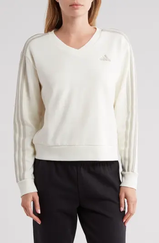 adidas V-Neck 3-Stripes Cotton Sweatshirt | Nordstromrack