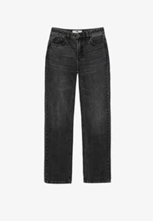 Stradivarius Jean droit - dark grey/gris foncé - ZALANDO.FR