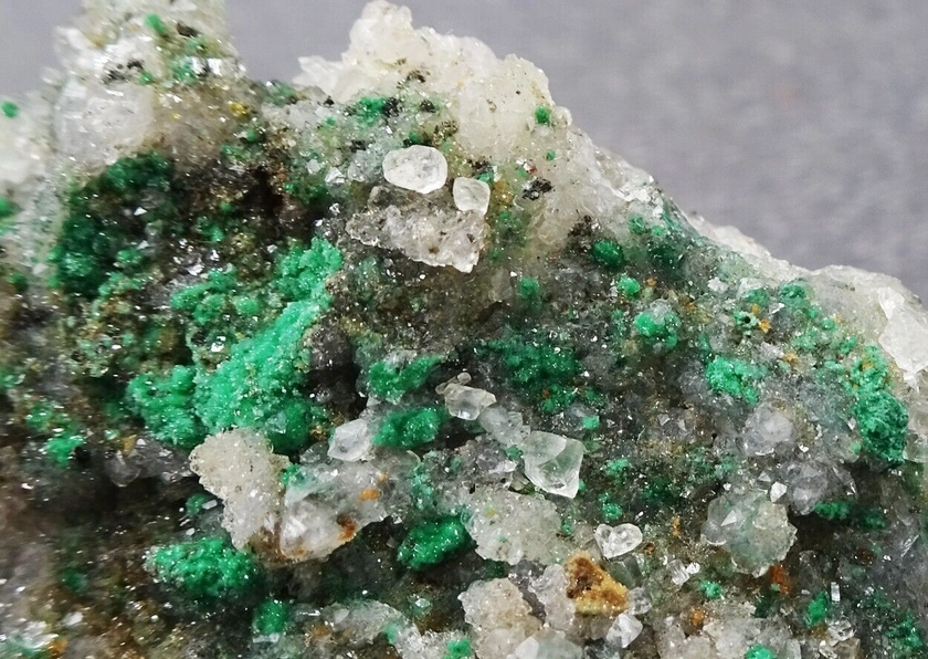 Malachite on Quartz, Mexico, Mineral Specimen for Sale