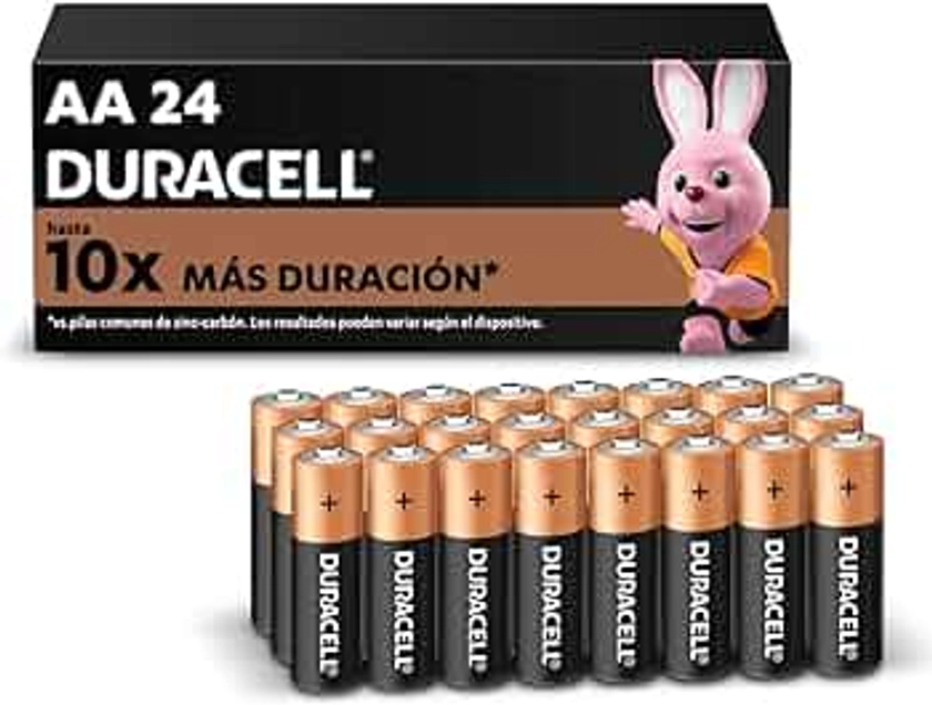 Duracell - Pilas AA alcalinas, baterías AA de Larga duración 1.5V, Paquete con 24 Pilas