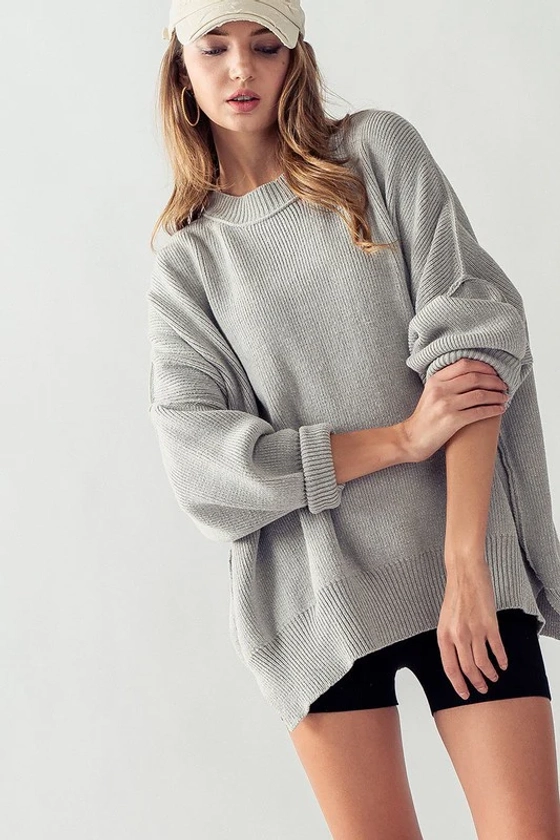 Cozy Side Slit Oversized Sweater