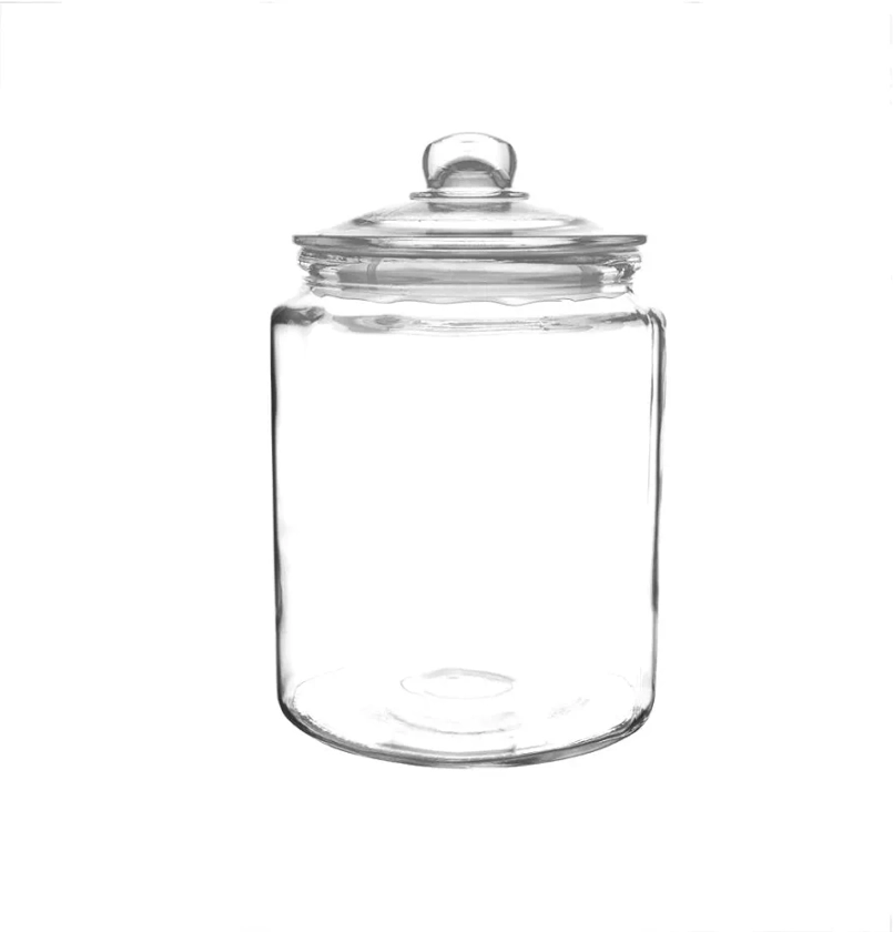 Olympia Biscotti Biscuit Cookie Jar with Lid 6.5 Litre, Clear Glass, Size: 293(H)x 200(Dia)mm - Sweets, Confectionery, Cereal, Pasta, Dry Food Storage Jar - Vintage Style, Dishwasher Safe | GM581