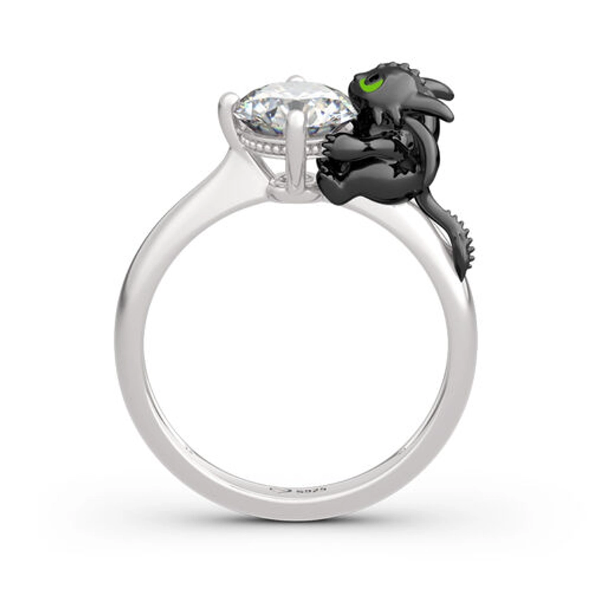 Jeulia Hug Me "Your Dragon" Round Cut Sterling Silver Ring - Jeulia UK