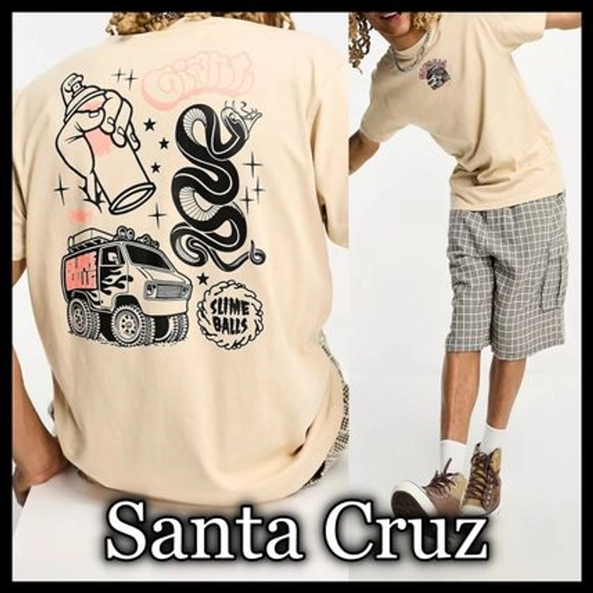 SANTA CRUZ Unisex Street Style Cotton Short Sleeves Logo Shirts