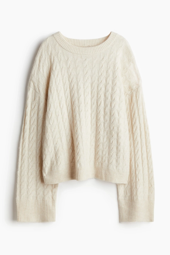 Pull en maille torsadée - Crème - FEMME | H&M FR