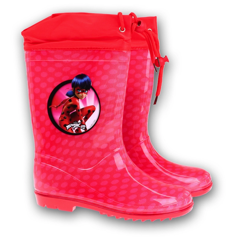 Miraculous Ladybug Wellington Boots Red Girls Ladybug Rainboots Size UK7- UK2 - Online Character Shop