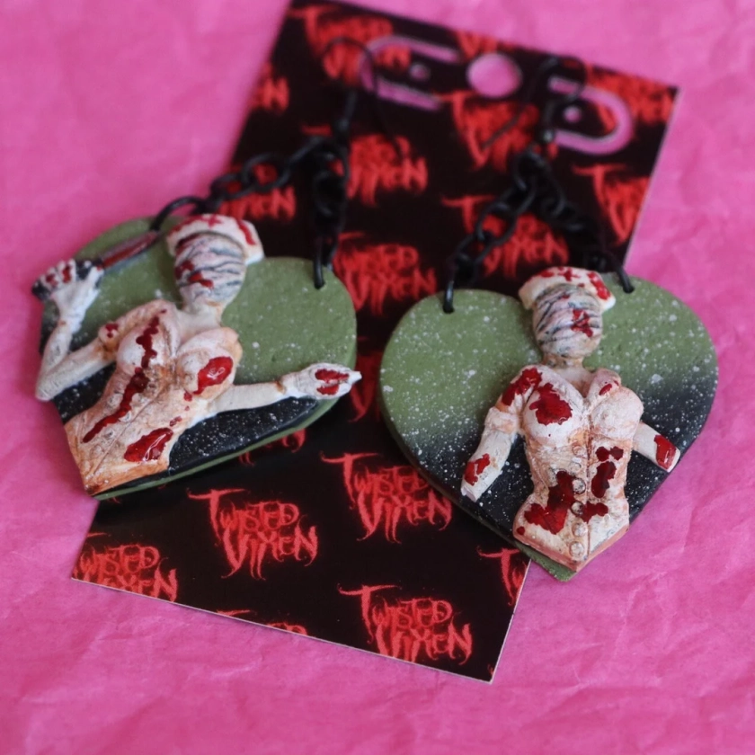 Silent hill nurse inspired polymerclay Earrings
