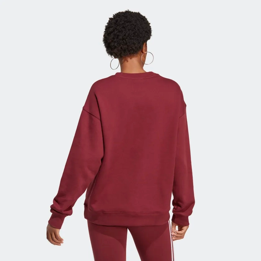 adidas Trefoil Crew Sweatshirt - Burgundy | adidas Australia