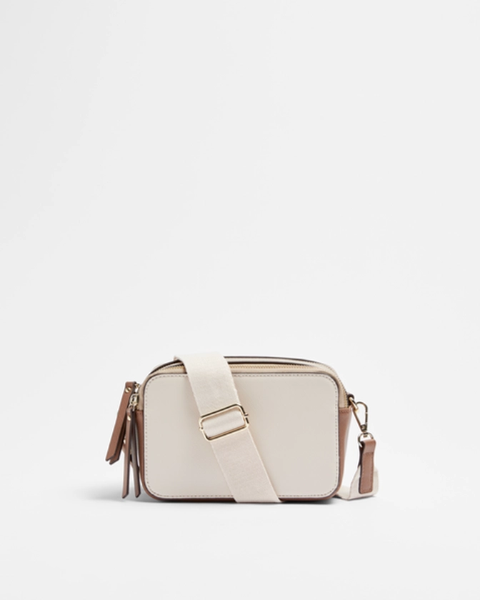 Camera Crossbody Bag - Cream Splice