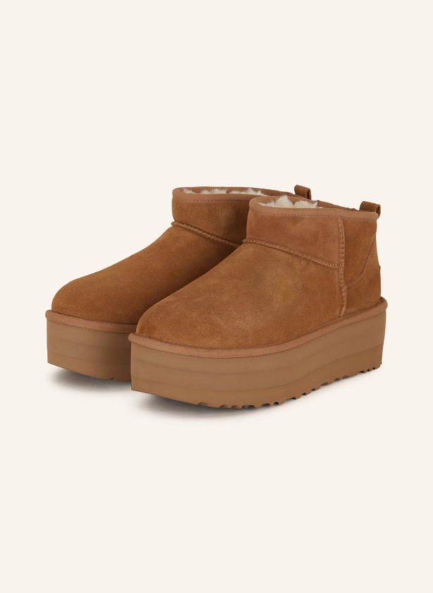 UGG Plateau-Boots CLASSIC ULTRA MINI PLATFORM in cognac