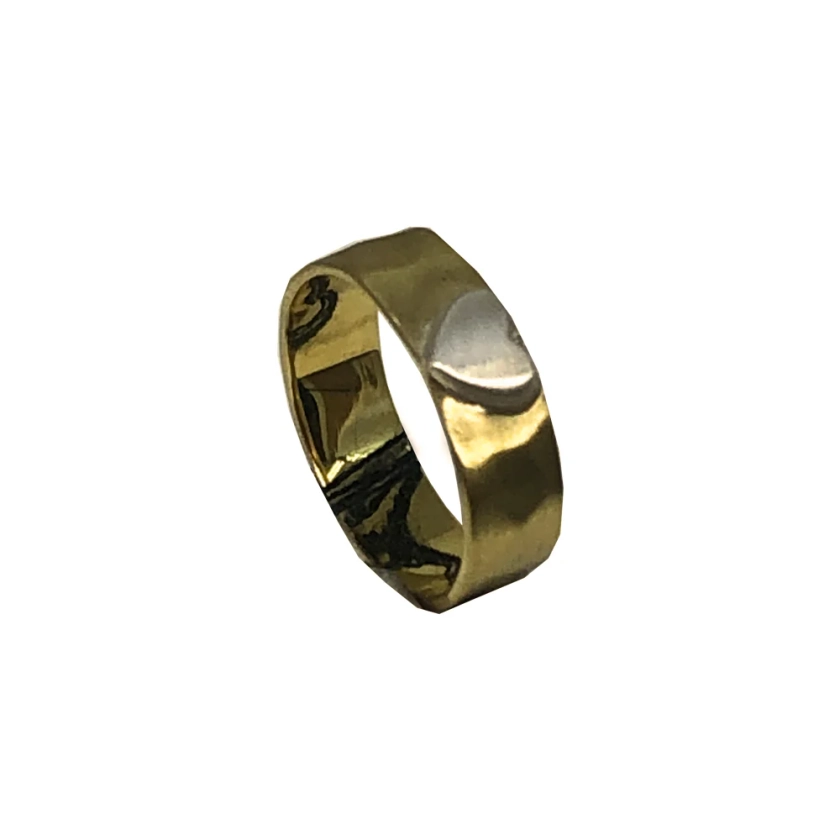 The Brass with Silver Heart Ring (RG05b)