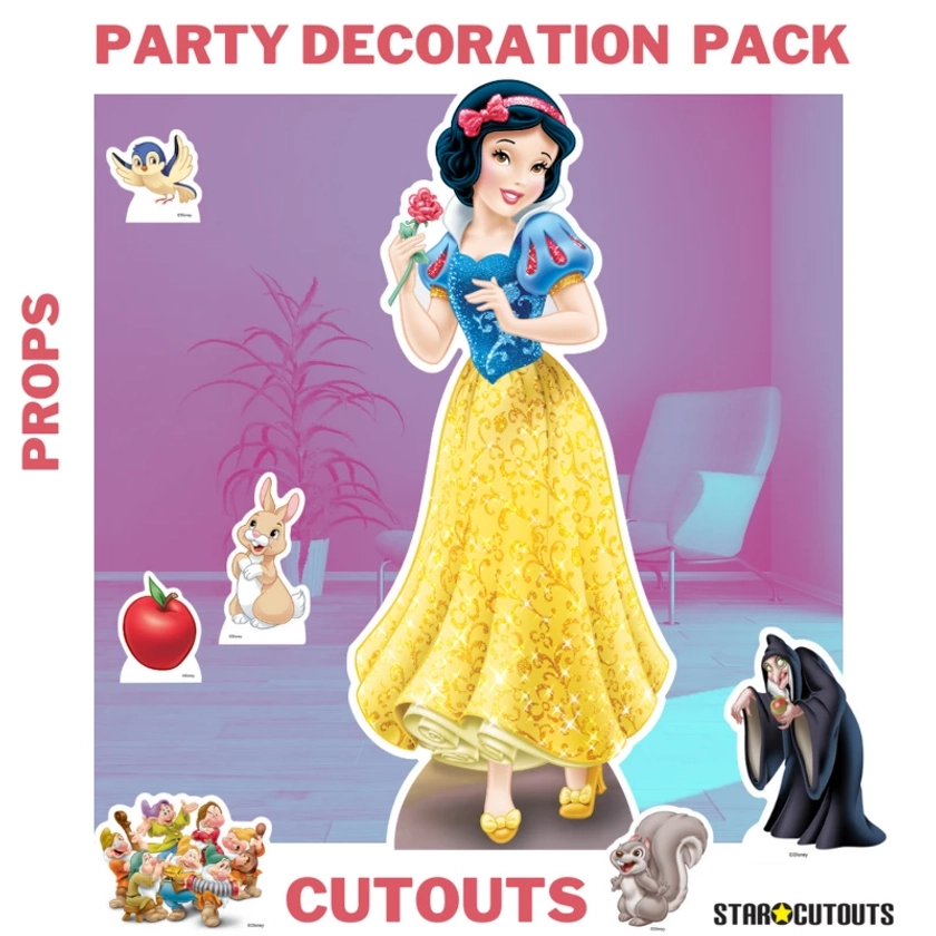 Pack décoration figurine en carton Blanche Neige Disney Princesse Hauteur 134CM