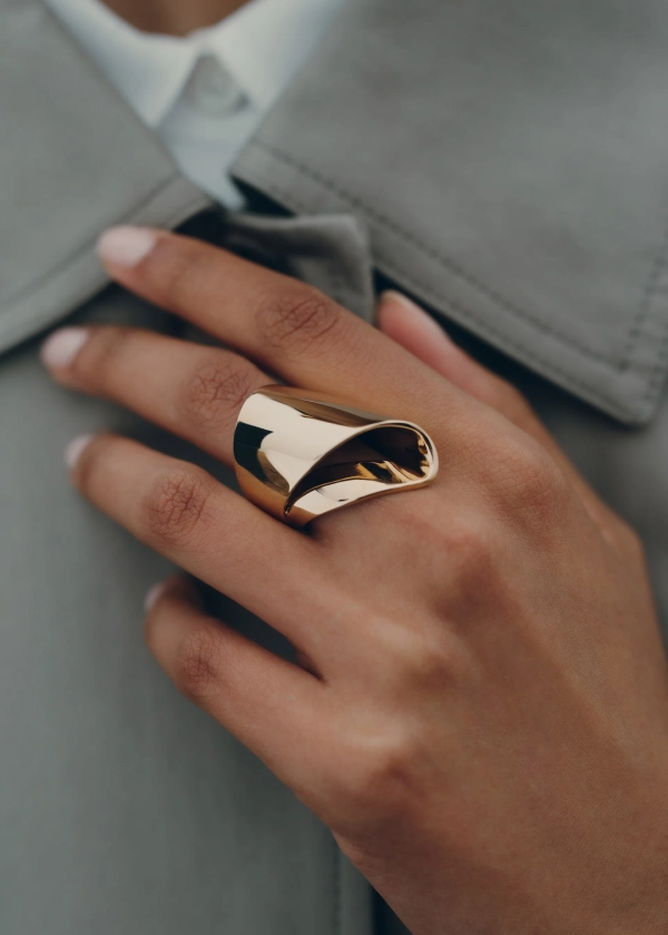 Polène | Ring - Éole Draped - 24 carat gold gilded 