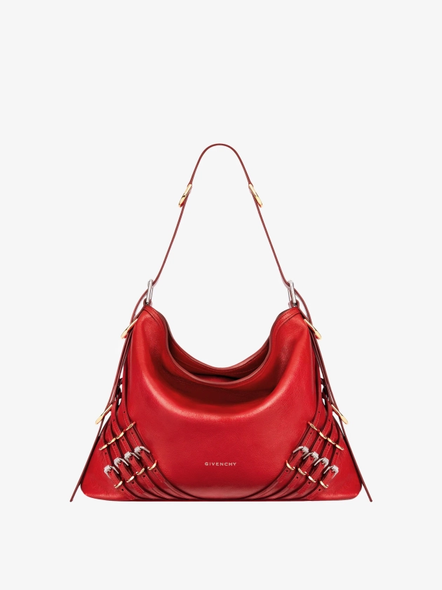 Sac Voyou medium en cuir avec multi-boucles - vermillon | GIVENCHY FR