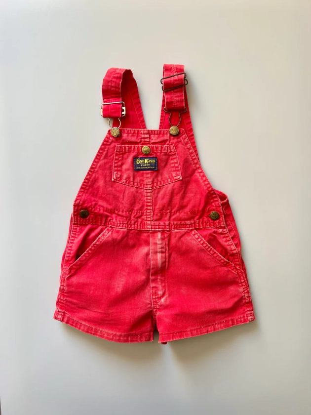 OshKosh B'gosh Red Shortie Dungarees Age 3-4