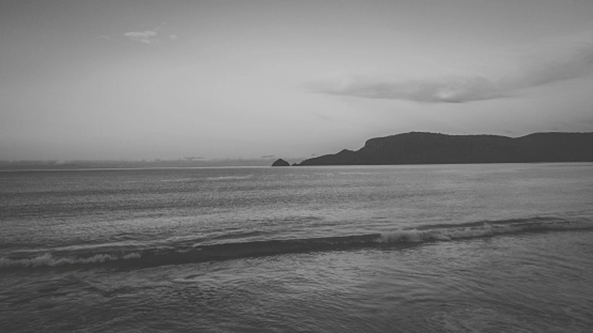 View of Bruny Island beach in Tasmania, Australia during the day.